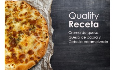 Quality Receta: crema de queso, queso de cabra y cebolla caramelizada