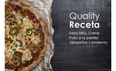 Quality Receta: Salsa BBQ, Carne, Pollo a la Parrilla, jalapeños y pimiento.